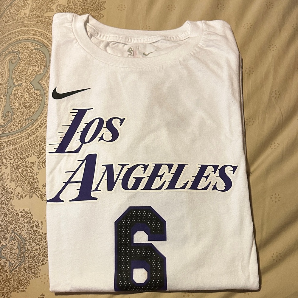 Nike White and Purple Los Angeles Tee